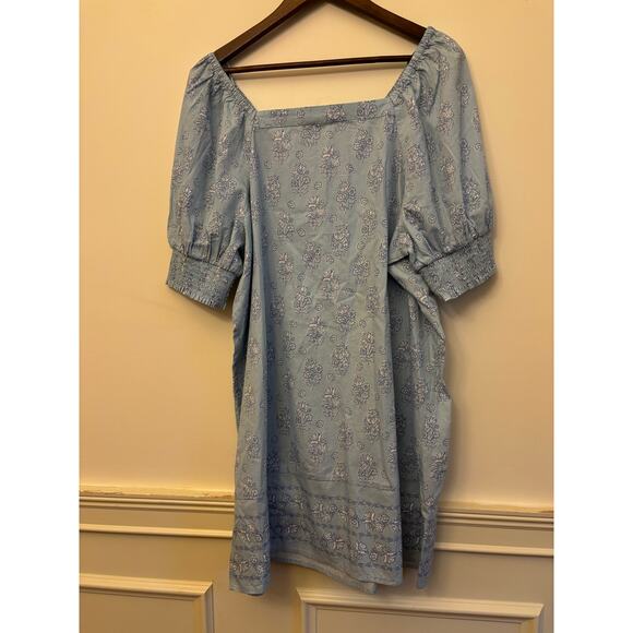 Crown & Ivy Blue Floral Smocked Puff Sleeve Dress – Women’s XL (New With Tags) - Picture 9 of 11